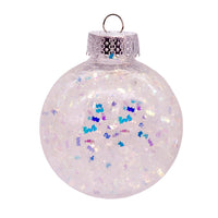 60MM Shatterproof Iridescent Glittered Ball Ornaments