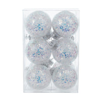 60MM Shatterproof Iridescent Glittered Ball Ornaments