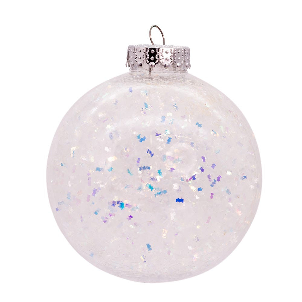 100MM Shatterproof Iridescent Glittered Ball Ornaments