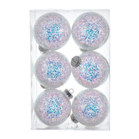 100MM Shatterproof Iridescent Glittered Ball Ornaments