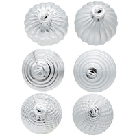 40MM Gold, Silver & Red Textured Ball Ornaments, 24-Piece Box