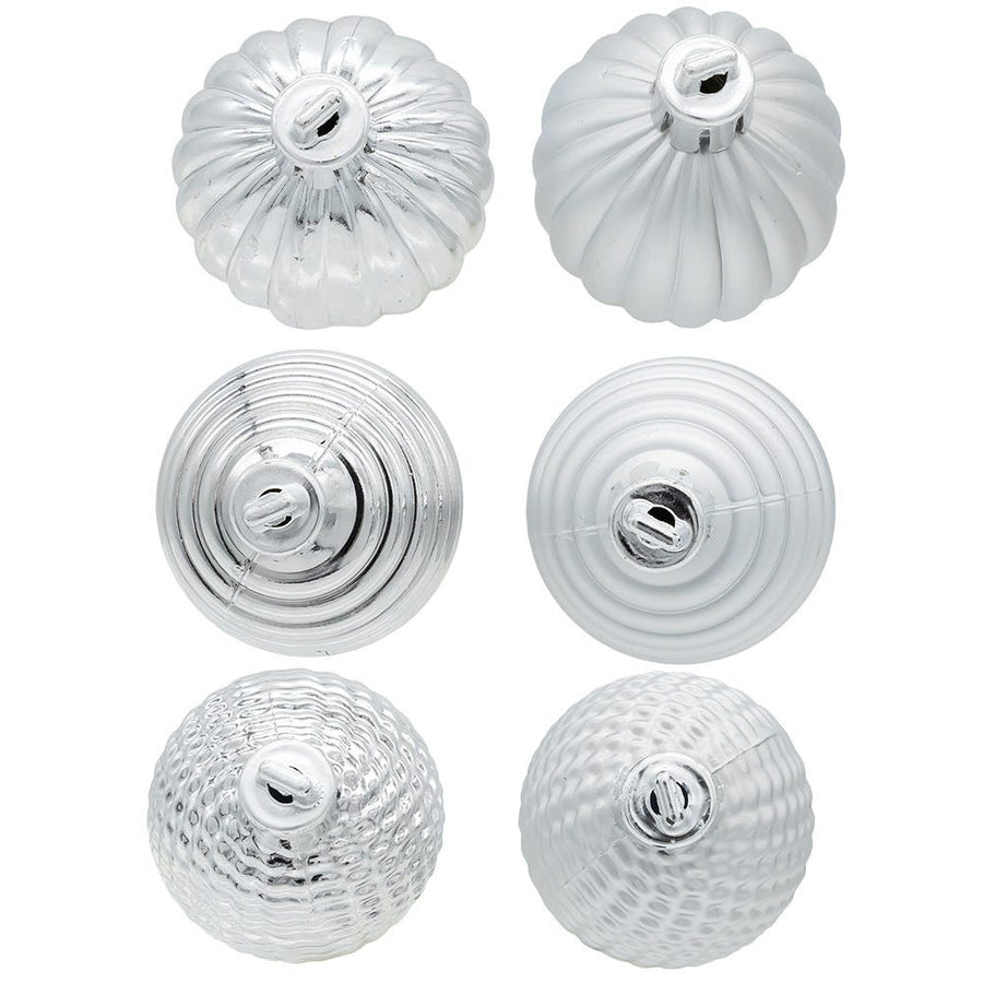 40MM Gold, Silver & Red Textured Ball Ornaments, 24-Piece Box