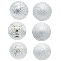 40MM Gold, Silver & Red Textured Ball Ornaments, 24-Piece Box