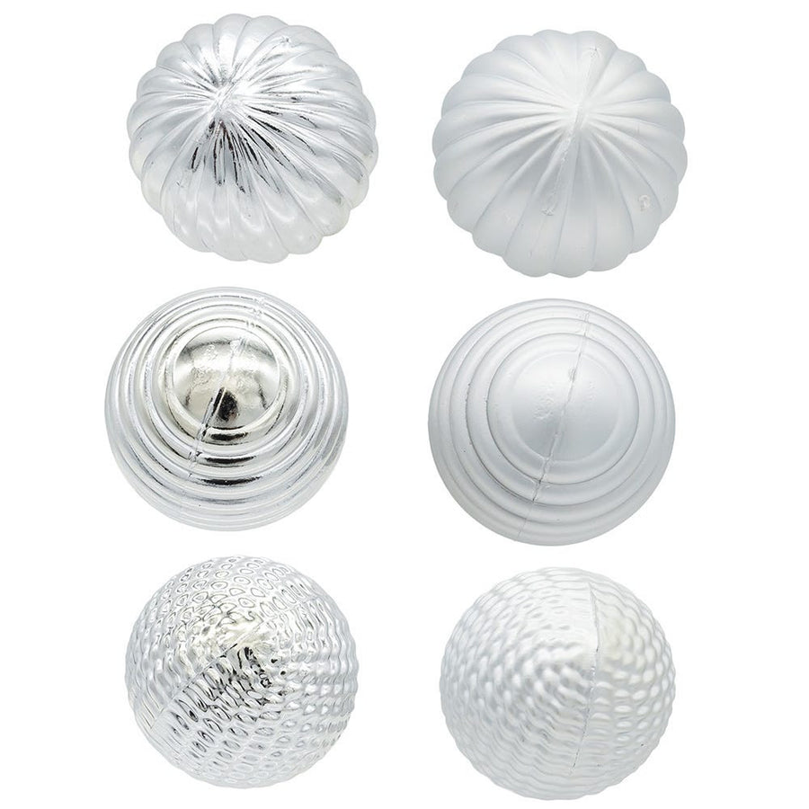 40MM Gold, Silver & Red Textured Ball Ornaments, 24-Piece Box