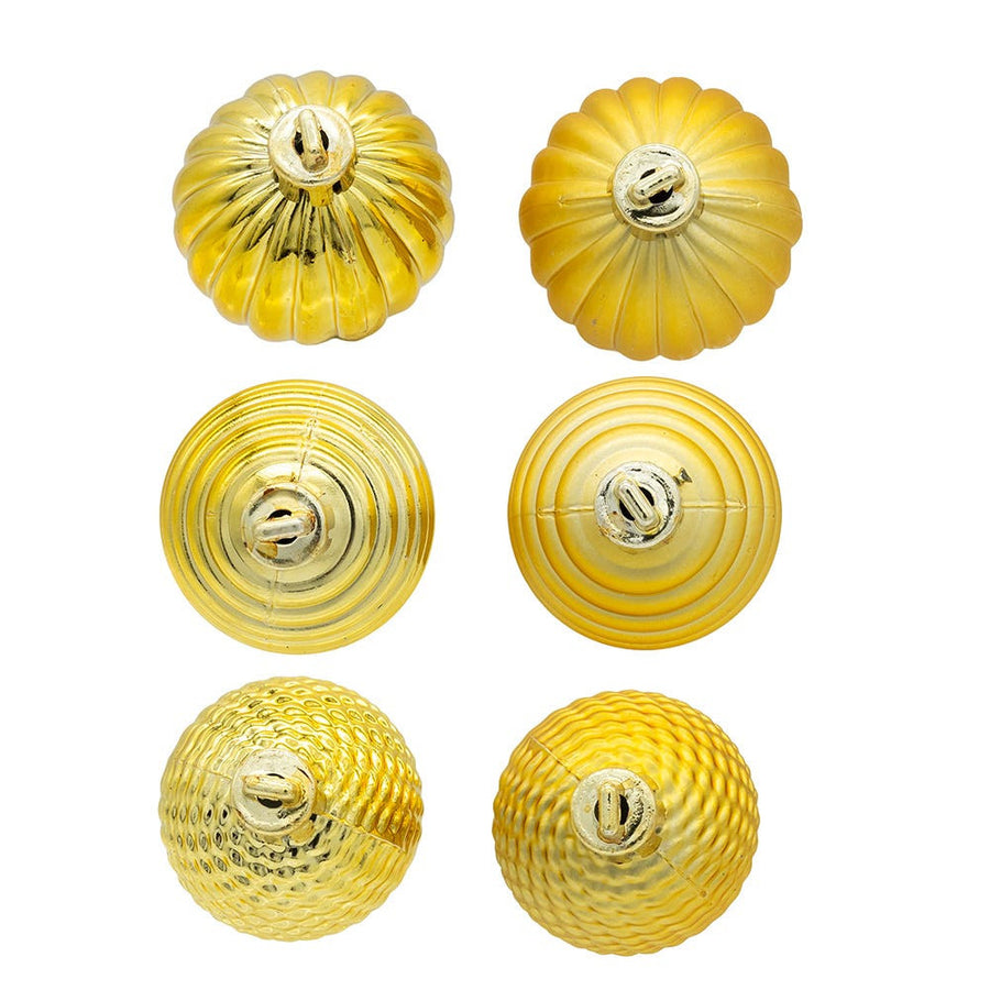 40MM Gold, Silver & Red Textured Ball Ornaments, 24-Piece Box