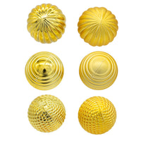 40MM Gold, Silver & Red Textured Ball Ornaments, 24-Piece Box