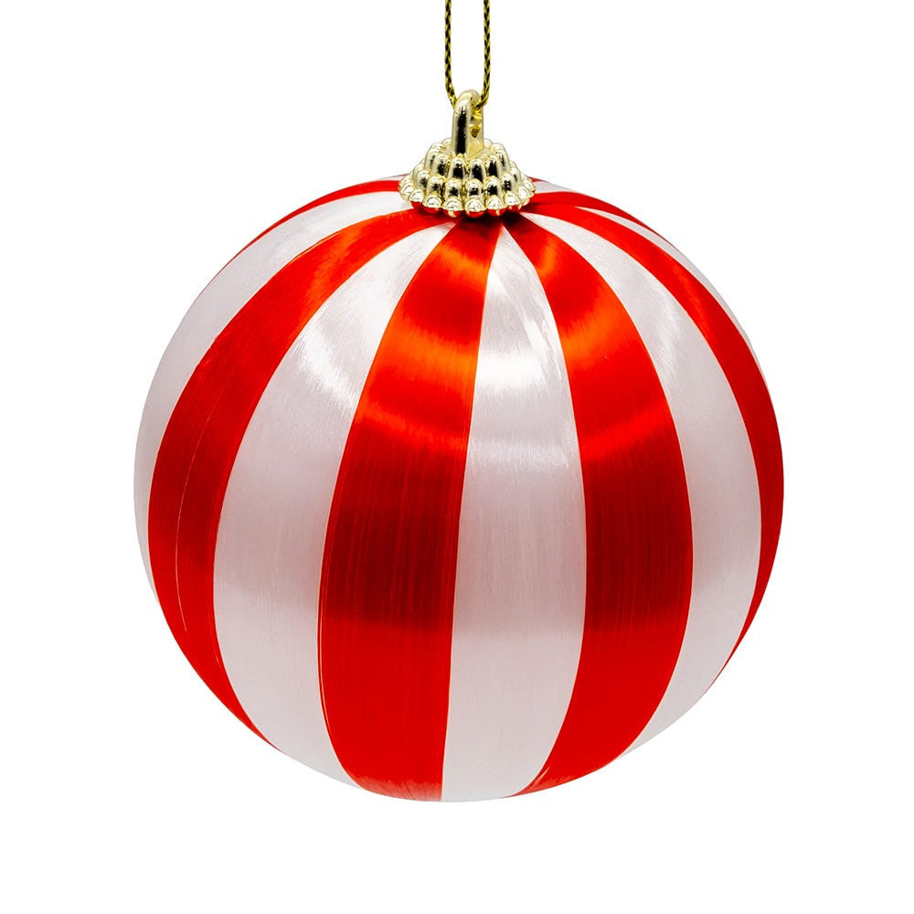 80MM Peppermint Silk Ball Ornaments