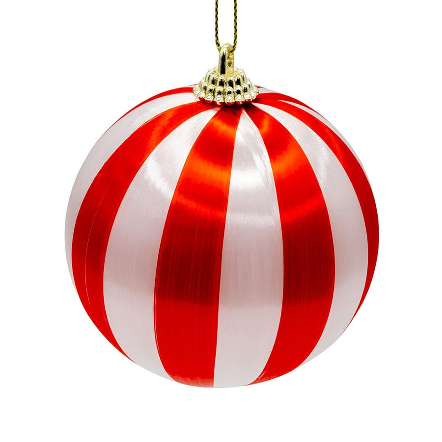 80MM Peppermint Silk Ball Ornaments