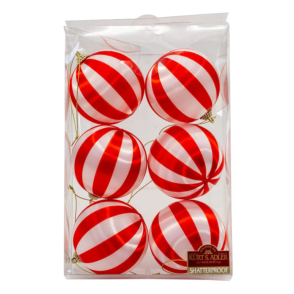 80MM Peppermint Silk Ball Ornaments