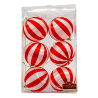 80MM Peppermint Silk Ball Ornaments