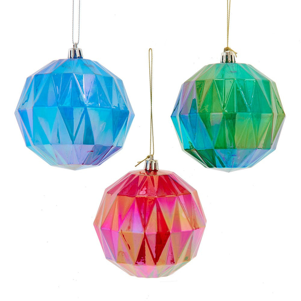 100MM Transparent Iridescent Triangle Ball Ornaments