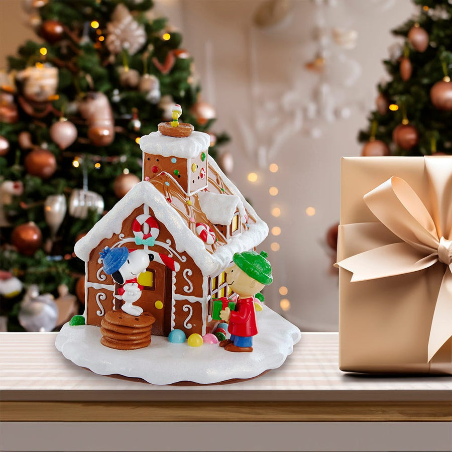 5.5" Peanuts© Battery-Operated LED Gingerbread House