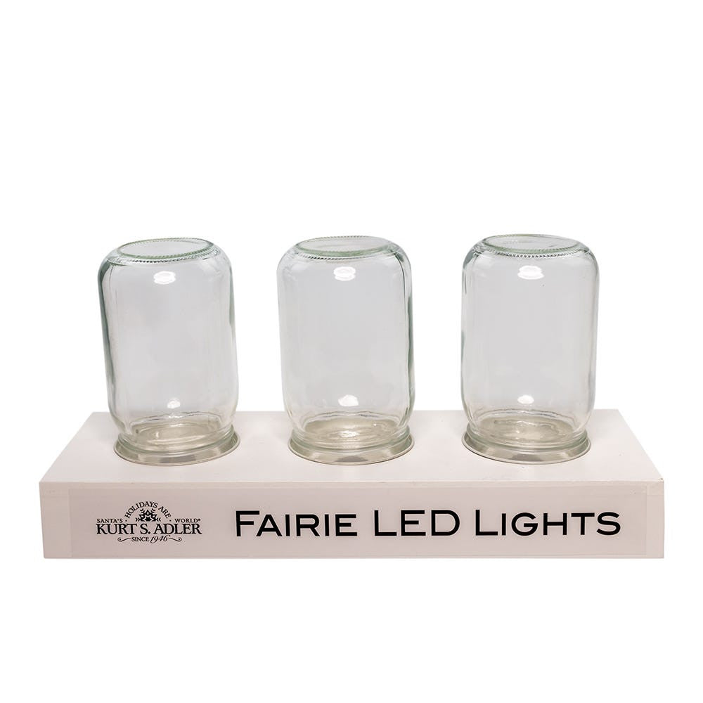 13" 3-Piece Mason Jar Fairy Light Display
