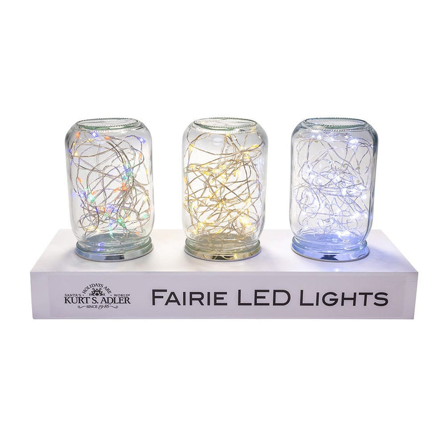 13" 3-Piece Mason Jar Fairy Light Display