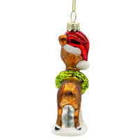 Rudolph The Red Nose Reindeer® With Wreath Glass Ornament