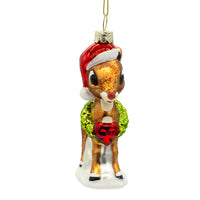 Rudolph The Red Nose Reindeer® With Wreath Glass Ornament