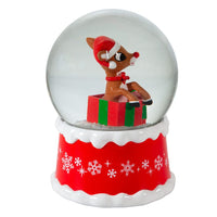 100MM Musical Rudolph The Red Nose Reindeer® In Present Water Globe