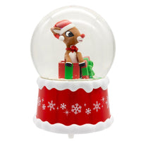 100MM Musical Rudolph The Red Nose Reindeer® In Present Water Globe