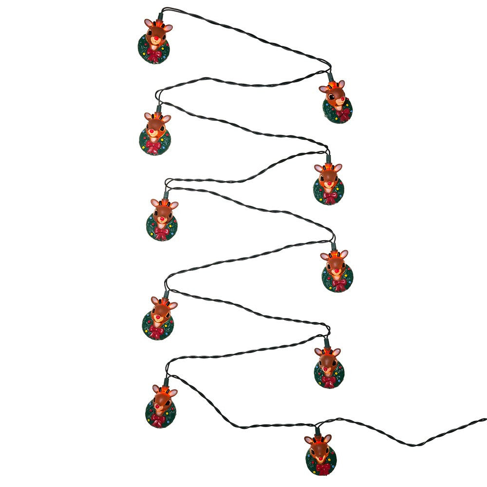 9' UL 10L Rudolph The Red Nose Reindeer® Wreath Light Set