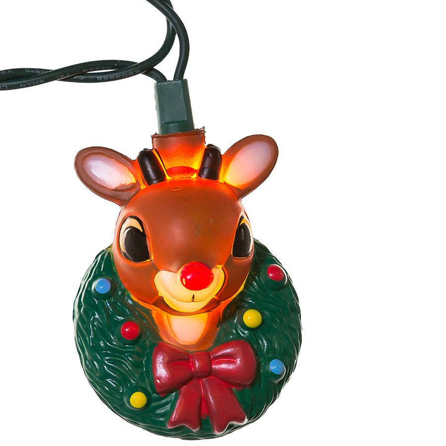 9' UL 10L Rudolph The Red Nose Reindeer® Wreath Light Set