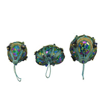 Peacock Heart, Onion and Finial Shaped Ornaments