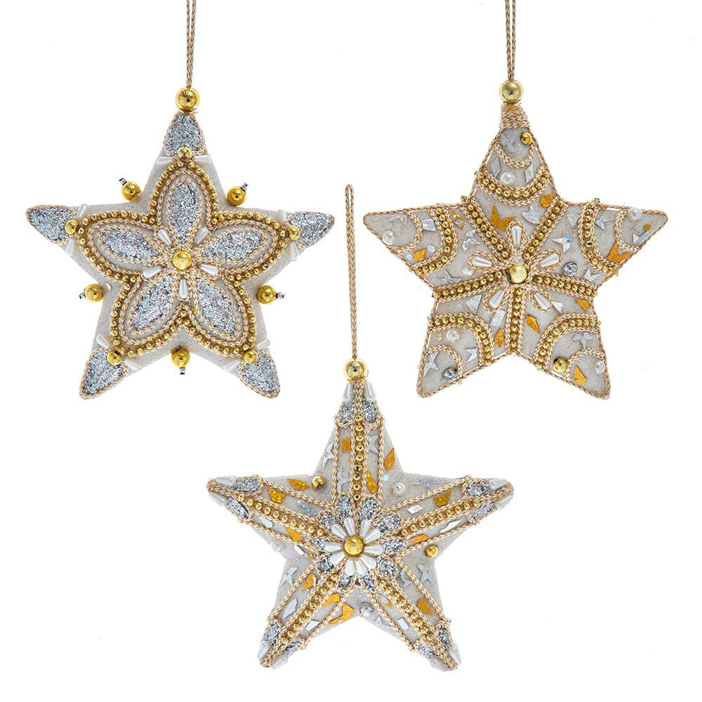 Celestial Hanging White, Gold, Silver Star Ornaments