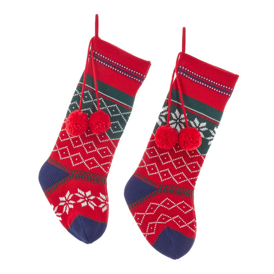 19" Red, Green, White & Blue Stockings