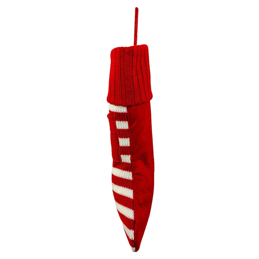 Red & White Knitted Deer Stocking