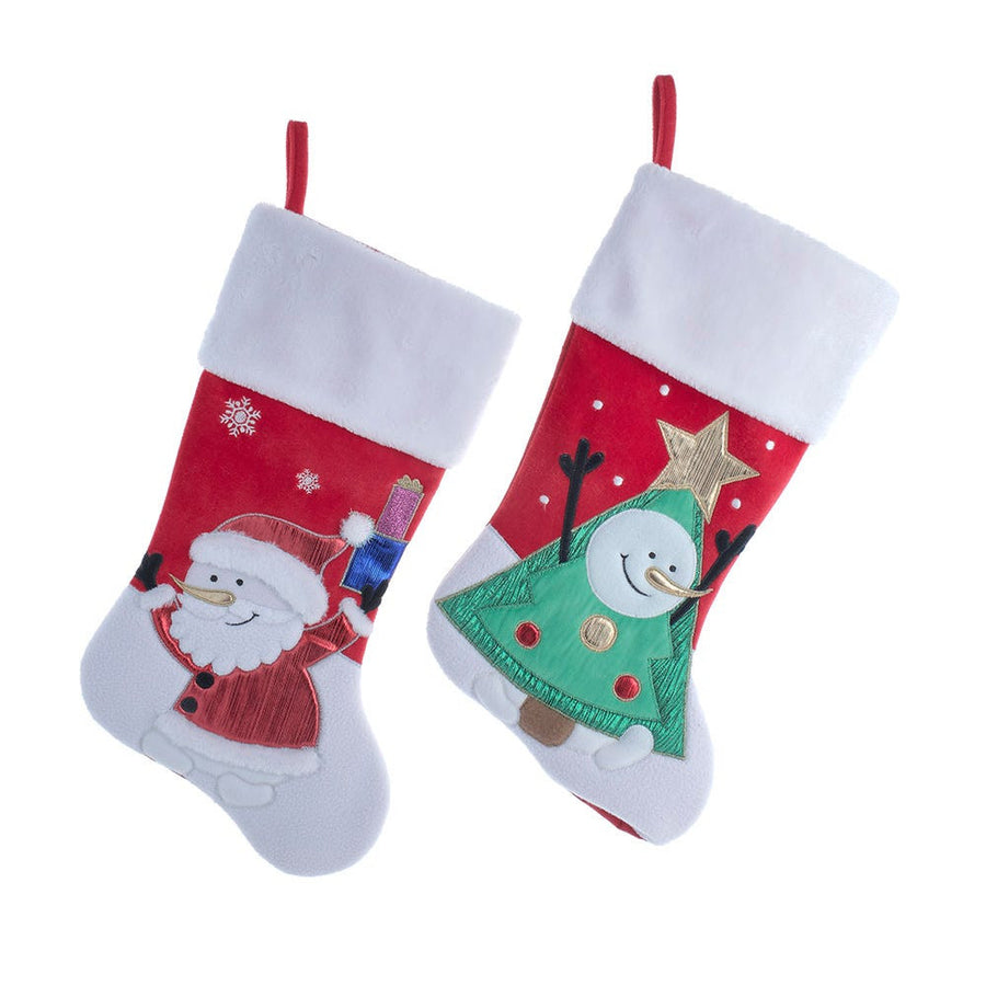 Velvet Santa & Snowman Stockings