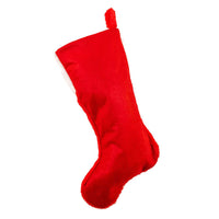 Red Faux Fur With Striped White Cuff Stocking