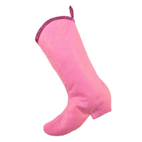 Pink Velvet & Metallic Cowboy Boot Stocking