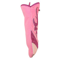 Pink Velvet & Metallic Cowboy Boot Stocking