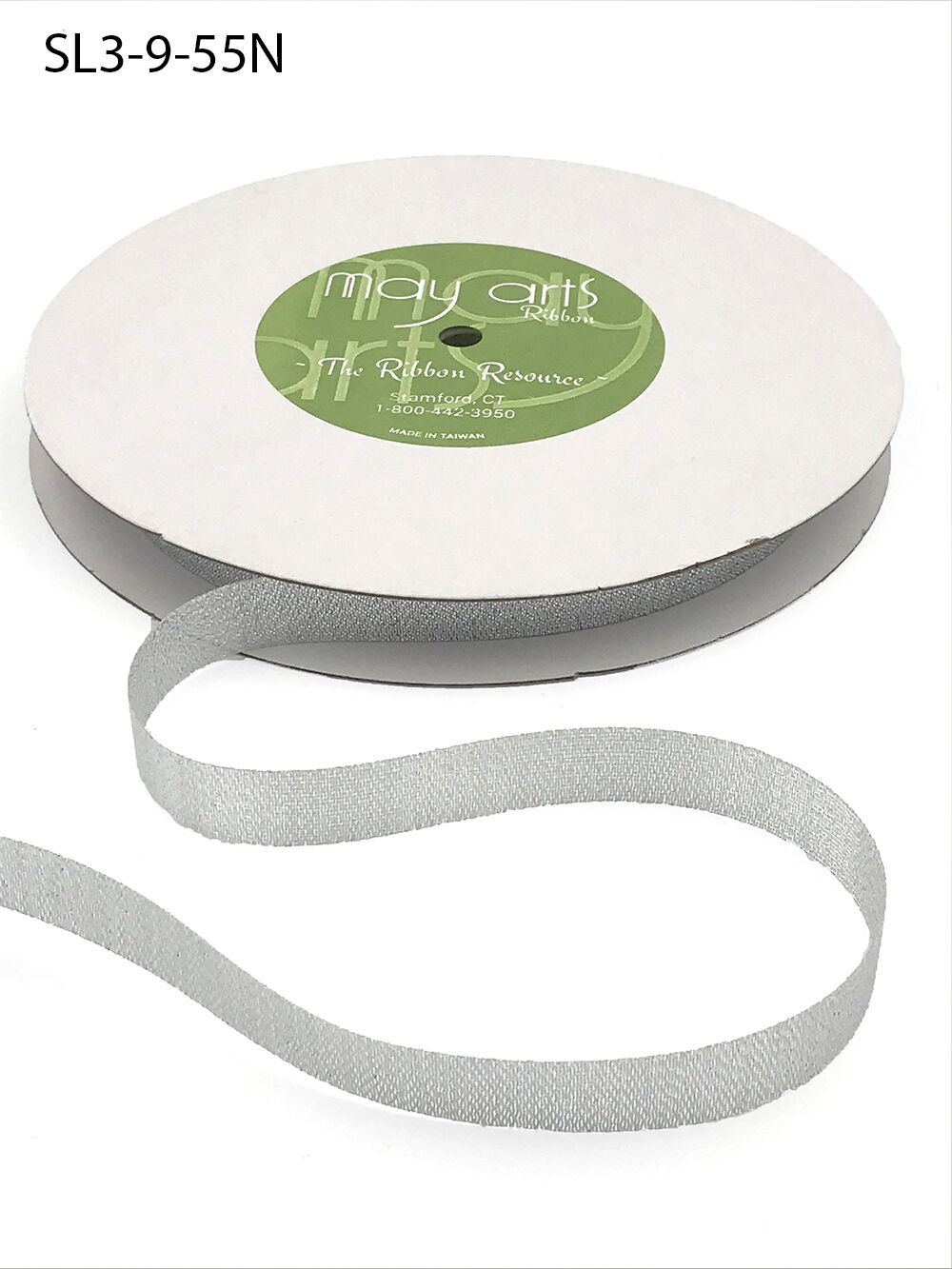 5/8 Inch Woven Metallic Silver Ribbon – SL3-9-55N – WOVEN