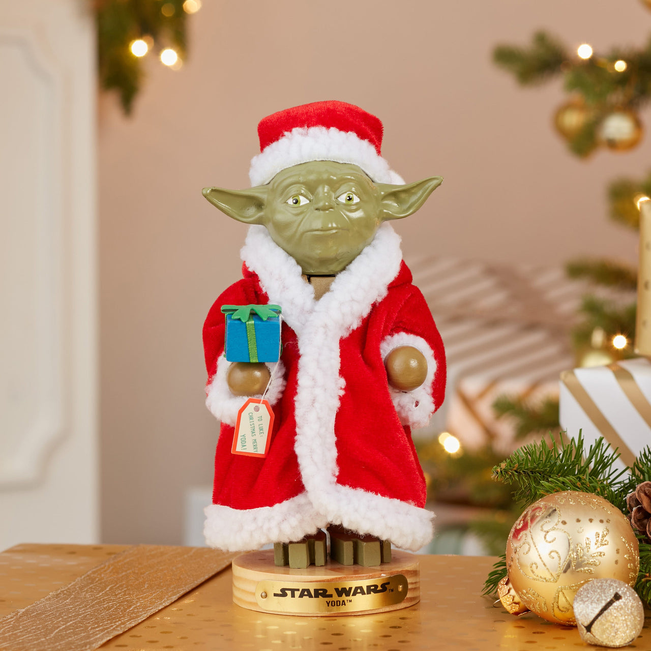 9" Star Wars™ Yoda In Santa Robe Nutcracker