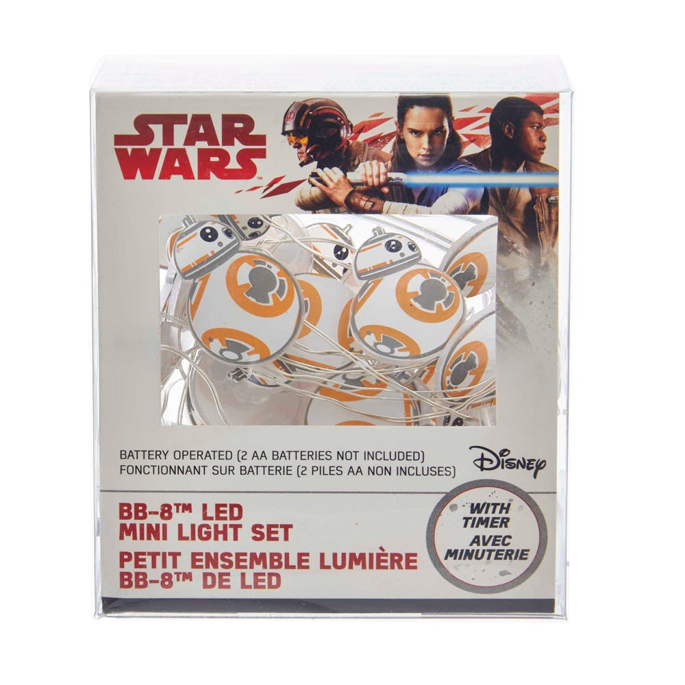 9' Battery Operated 20L Star Wars™ BB-8 Fairy LED Light Set In PDQ