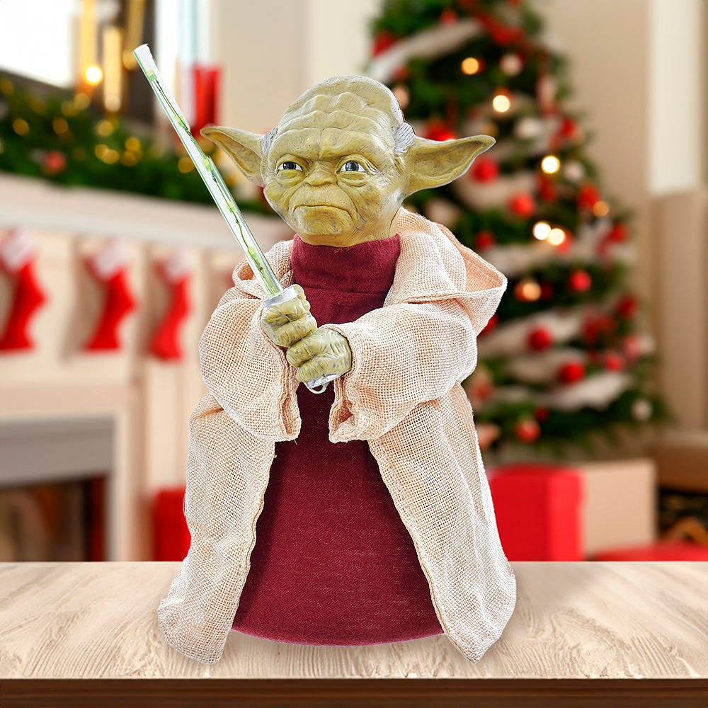 12" Battery-Operated Star Wars™ Yoda With Lightsaber LED Treetop