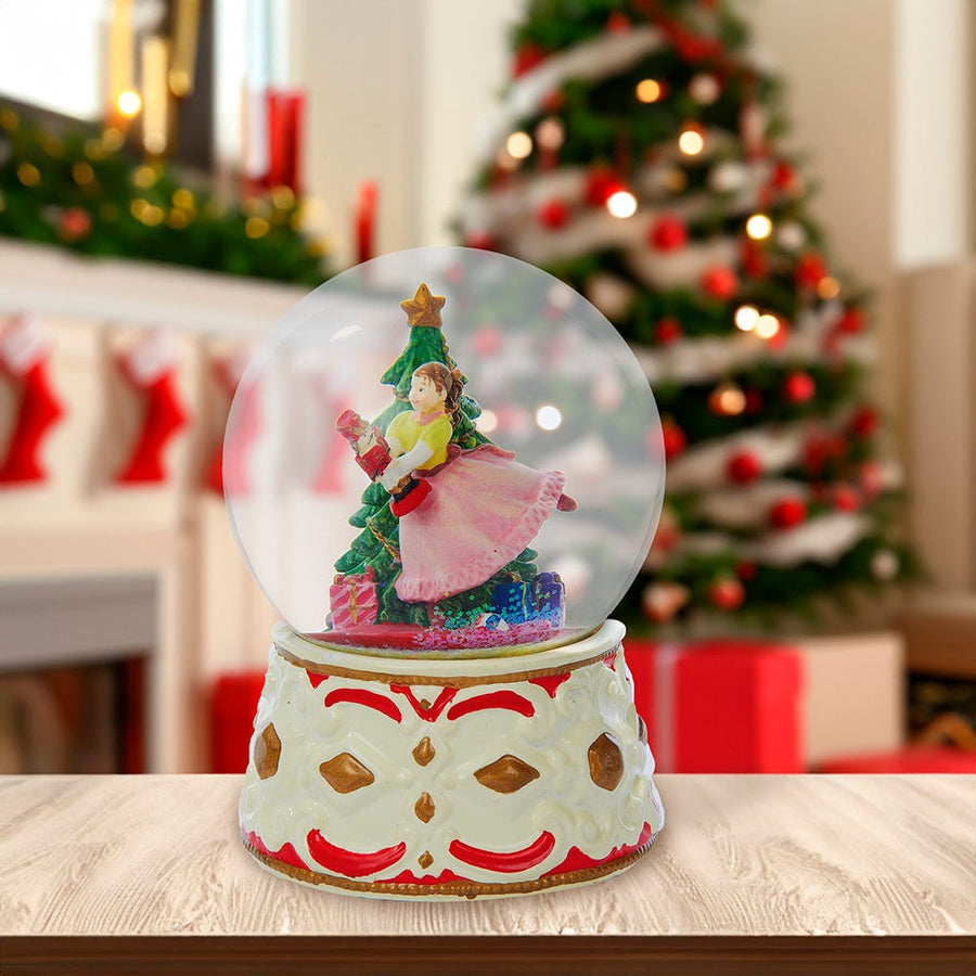 5.5" Clara With Nutcracker Musical Water Globe