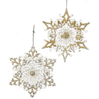 Silver Glitter Snowflake Ornaments