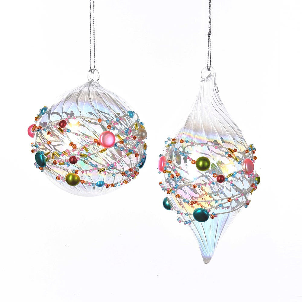 Glass Multicolored Beaded Ornaments