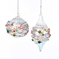 Glass Multicolored Beaded Ornaments
