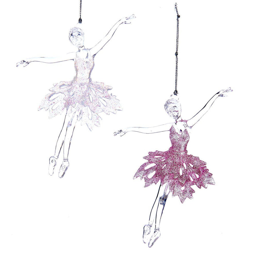 Pink and White Ballet Girl Acrylic Ornaments