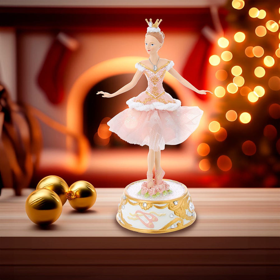 Pink Ballerina Figure With Musical Base Table Piece