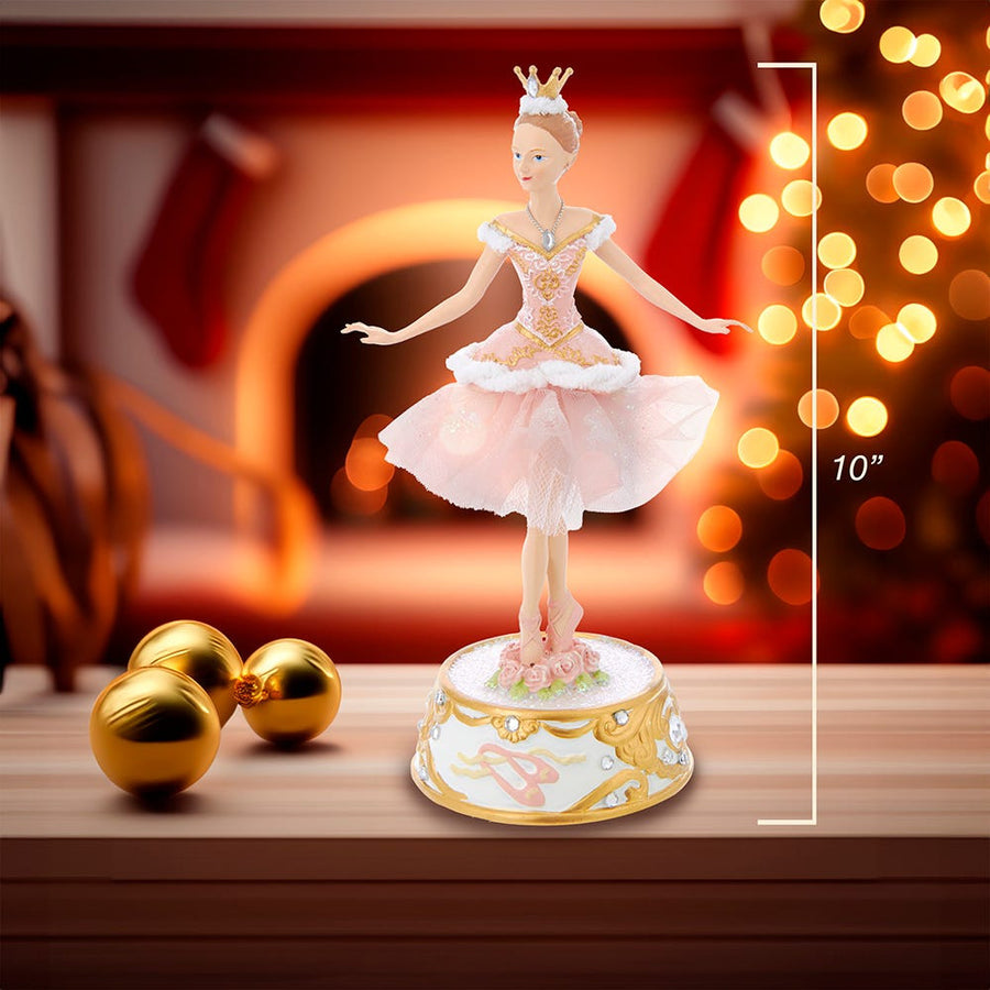 Pink Ballerina Figure With Musical Base Table Piece