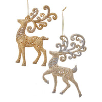 Gold and Platinum Reindeer Ornaments