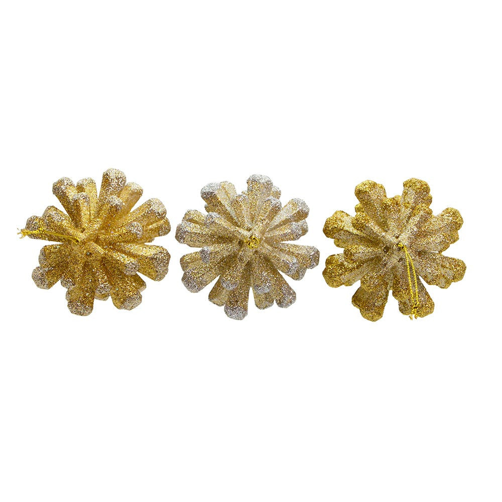 Gold and Platinum Pinecone Ornaments