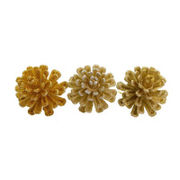 Gold and Platinum Pinecone Ornaments