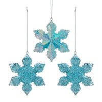 Turquoise Snowflake Ornaments