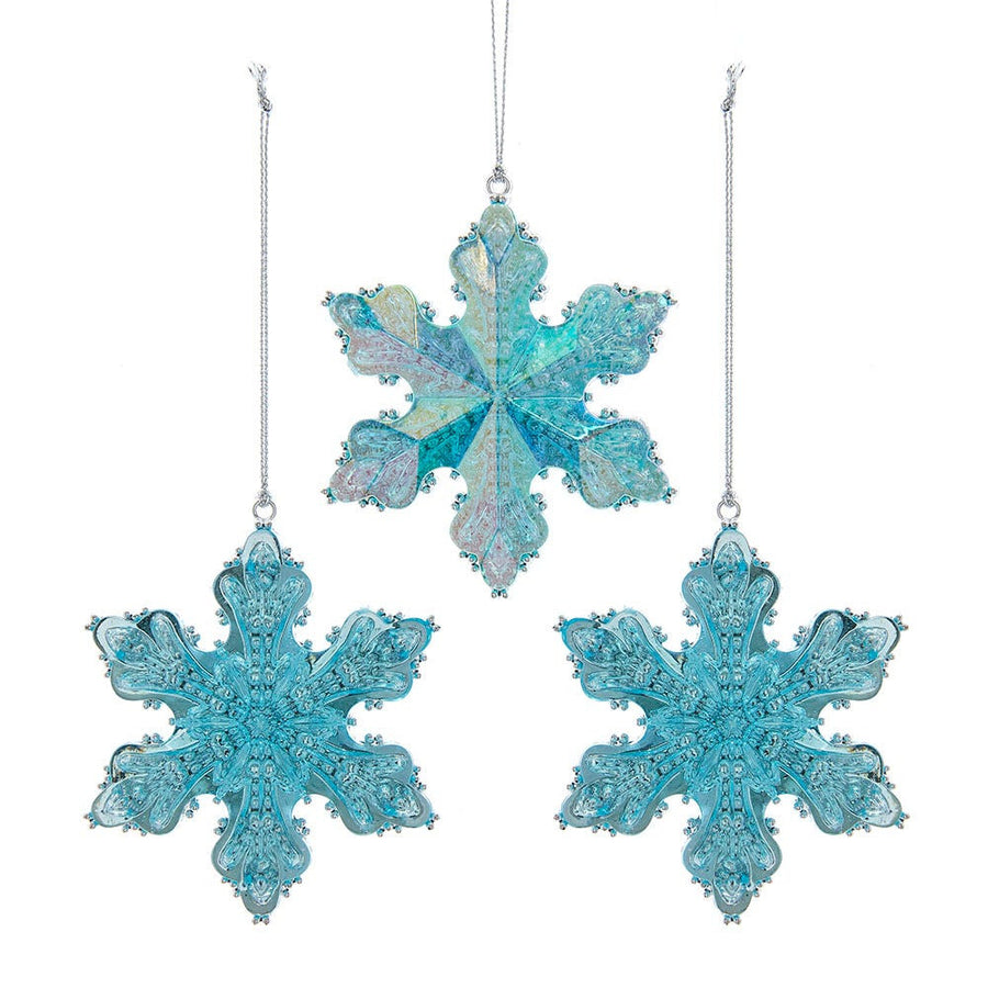 Turquoise Snowflake Ornaments