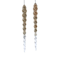 Light Gold and Silver Icicle Ornaments