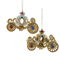 White and Gold Jeweled Carriage Ornaments